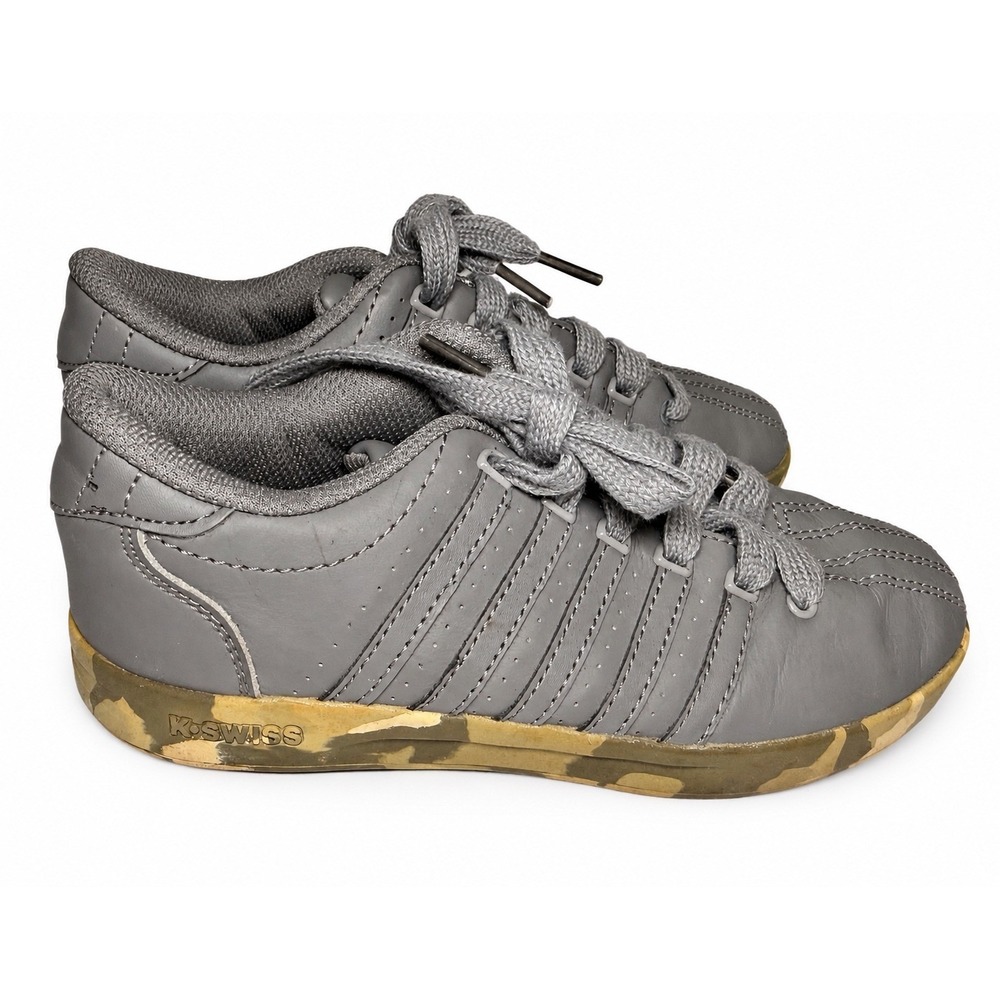 K-Swiss Classic Low Kids Size 3 Grey Camo Good Leather Sneakers 53643-040-M